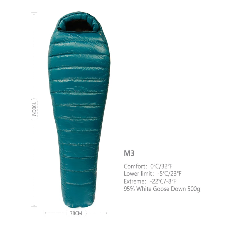 AEGISMAX M3 -5 Degree 800FP Goose Down Sleeping Bag Ultralight Outdoor Camping Hiking Equipment for Men &amp Women |