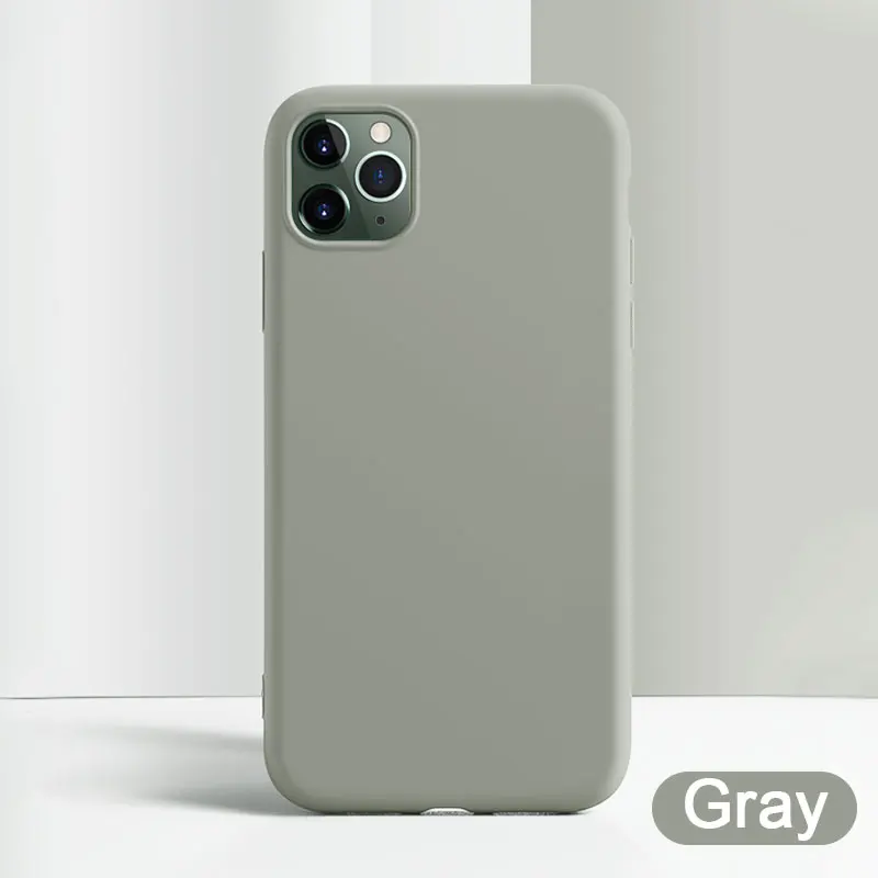 Ультратонкий прозрачный силиконовый чехол для телефона для iphone 11 Pro Max чехол для iphone XR XS Max X 7 8 6 6S Plus мягкая прозрачная задняя крышка из ТПУ - Цвет: Gray
