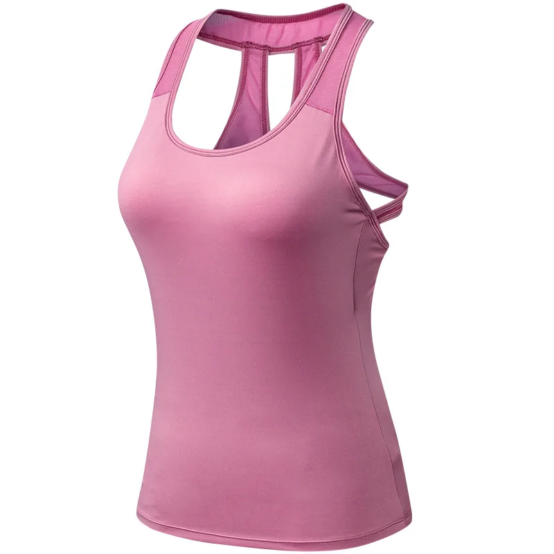 

Polyester Fitness Sports Yoga Shirt Quickly Dry Sleeveless Running Vest Workout Top Female T-shirt 92101