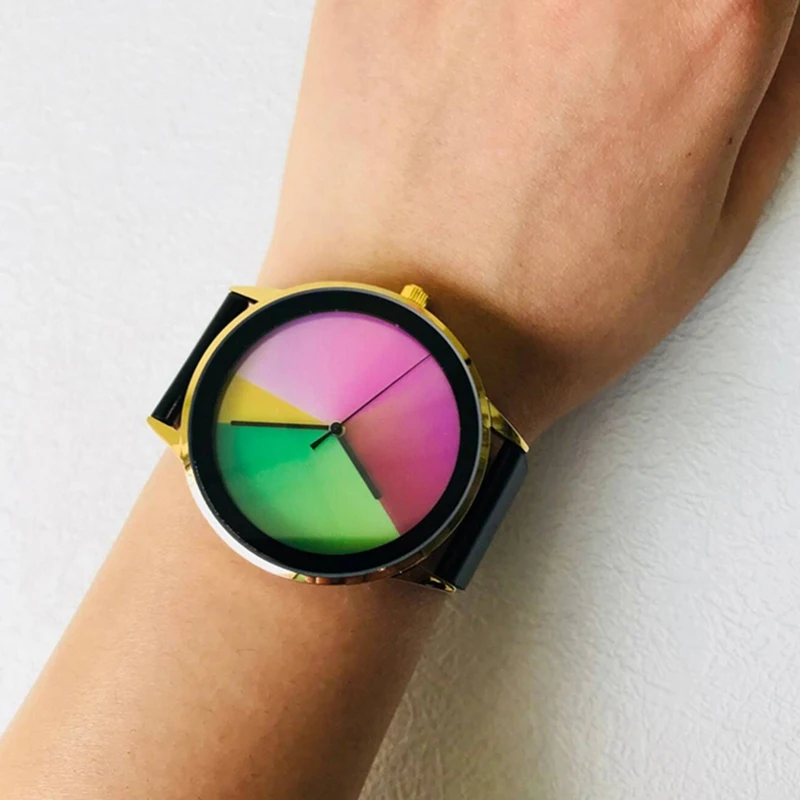 

Top Casual Women's Watch Stainless Steel Romantic Color Changing Couple Watch Quartz Clock Female