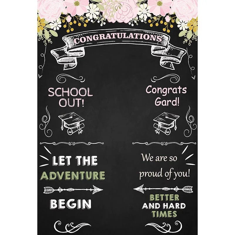 Поздравляем выпускные фоны класса Congrats Grad Цветочные доски для колледжа