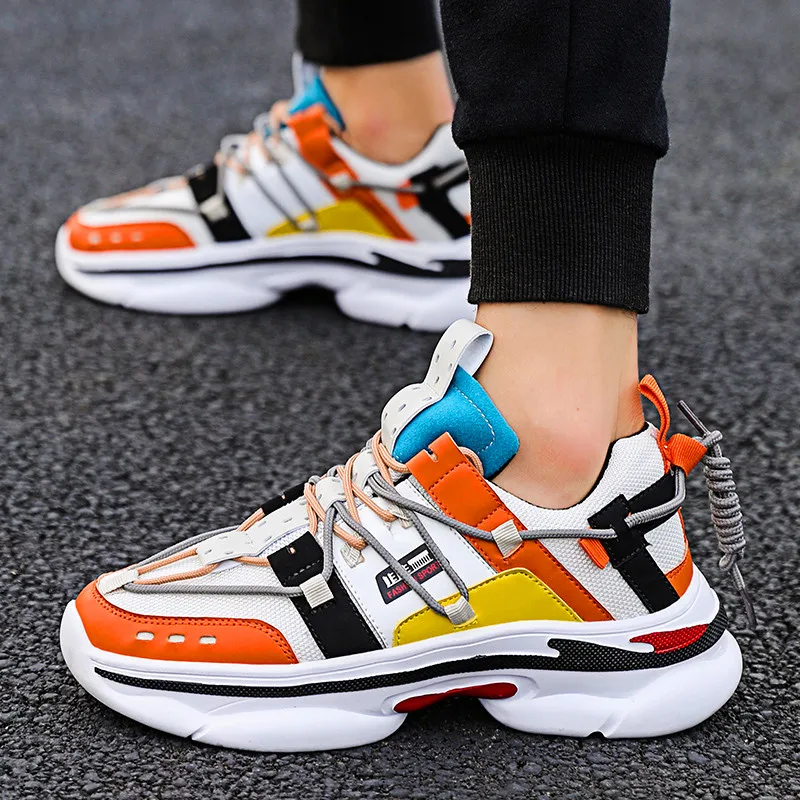 Черные белые красные смешанные цвета для мужчин повседневная обувь Большой