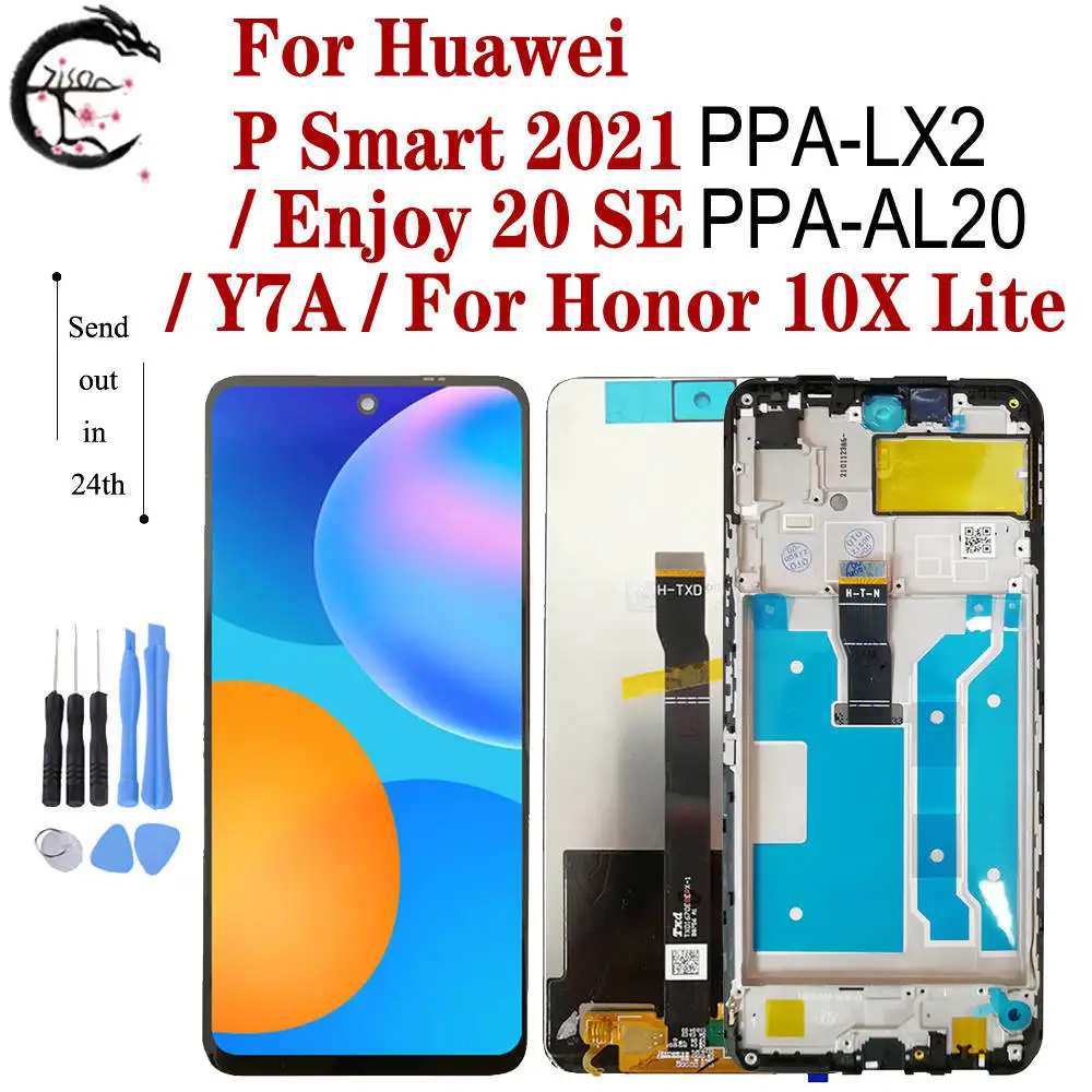 ЖК-дисплей P Smart 2021 с рамкой для Huawei Y7A / Honor 10X Lite, дисплей Enjoy 20 SE, сенсорный экран с цифровым преобразователем в сборе, технические характеристики