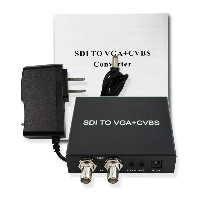 VGA RCA в SDI видео конвертер конвертирует VGA и CVBS сигнал в 2 SD/HD/3G-SDI сигнала для обучения Медиа Видео конференции - Цвет: 12V US