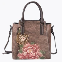luxury handmade handbags women genuine leather bags female flower designer real cowhide leather shoulder crossbody bags tote