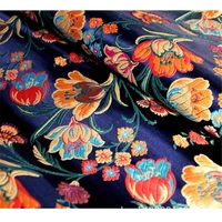 cf1137 redgoldenblue flowers jacquard silk brocade fabric chinese cheongsam clothes dress jacket fabric diy sewing silk fabric