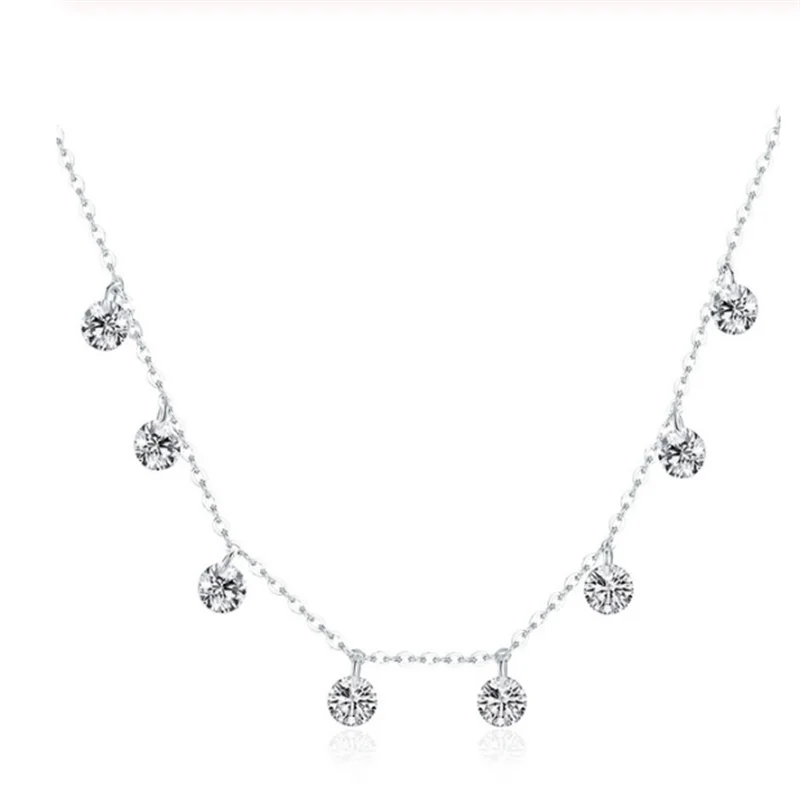 2019 Настоящее 925 пробы серебро ослепительный кубический циркон Круглый Круг CZ