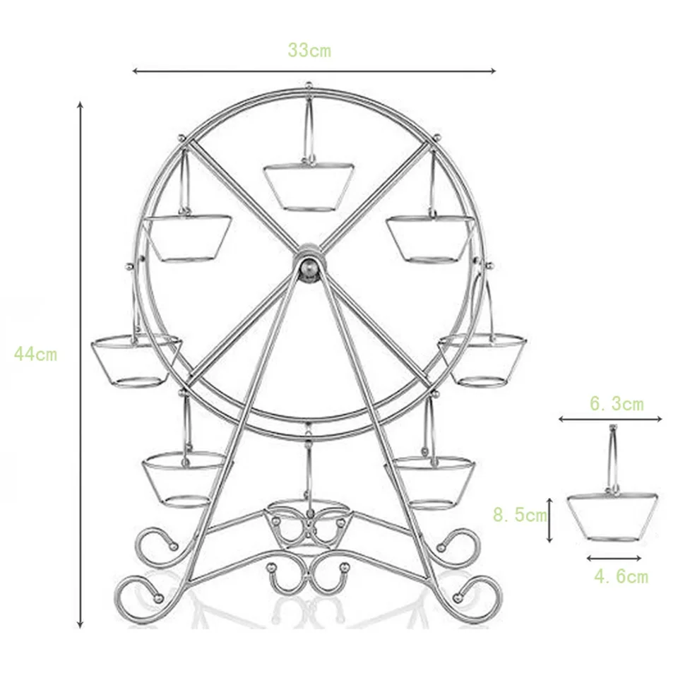 Металлическая подставка для кексов Transhome колесо обозрения с 8 чашками торта