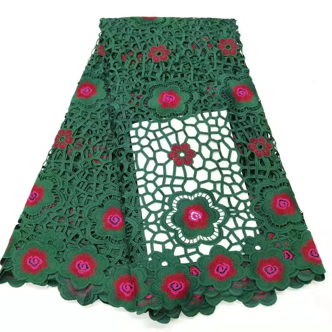 

NEW FASHION DESIGN 5yards guipure lace fabric good quality water soluble lace for lady party dress DP8311