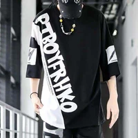 hip hop fashion mens loose and trendy half sleeve t shirt in summer 2020
