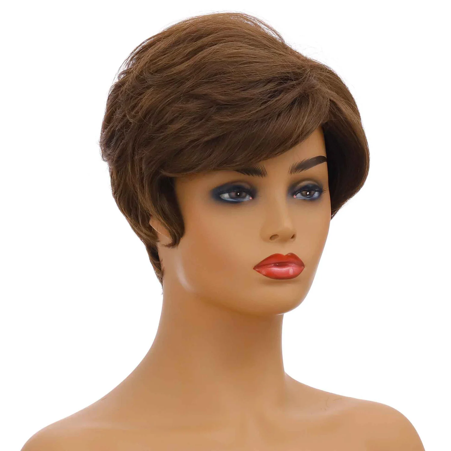 Короткие вьющиеся синтетические парики для женщин парик с челкой натуральные