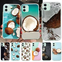 penghuwan summer cool coconut soft silicone black phone case for iphone 11 pro xs max 8 7 6 6s plus x 5s se xr cover