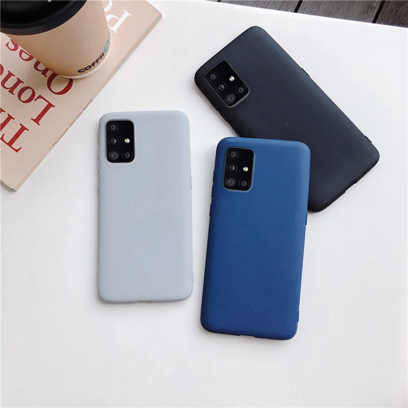 Candy Color Matte Silicone Phone Case For samsung galaxy A51 A71 A12 A42 A52 A72 A32 4G 5G M31 A21S A31 A41 M51 Nacho Back Cover