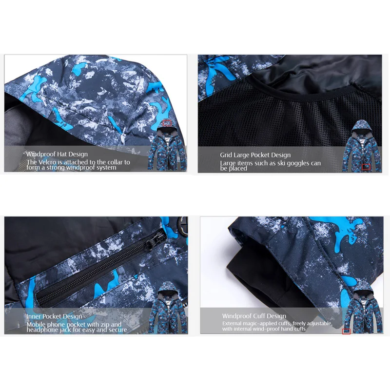 Мужской лыжный костюм новинка Высококачественная Лыжная куртка и штаны для