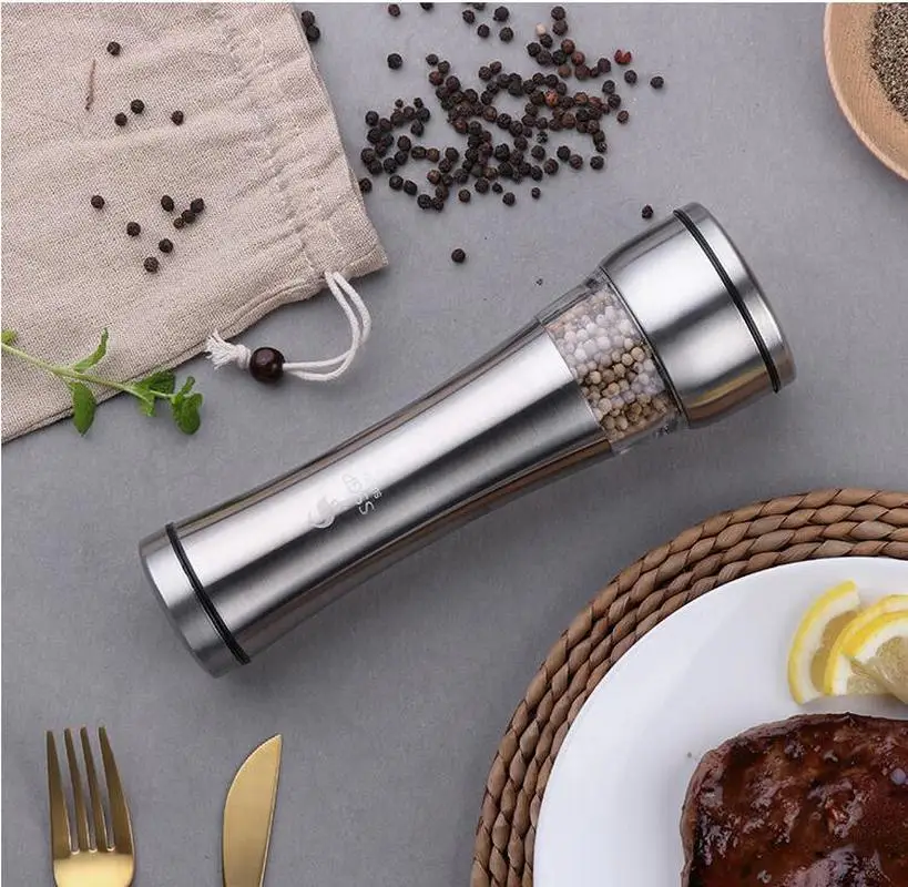 

Stainless Steel Electric Pepper Salt Spice Mill Grinder Seasoning Kitchen Tools Grinding for Cooking Restaurants