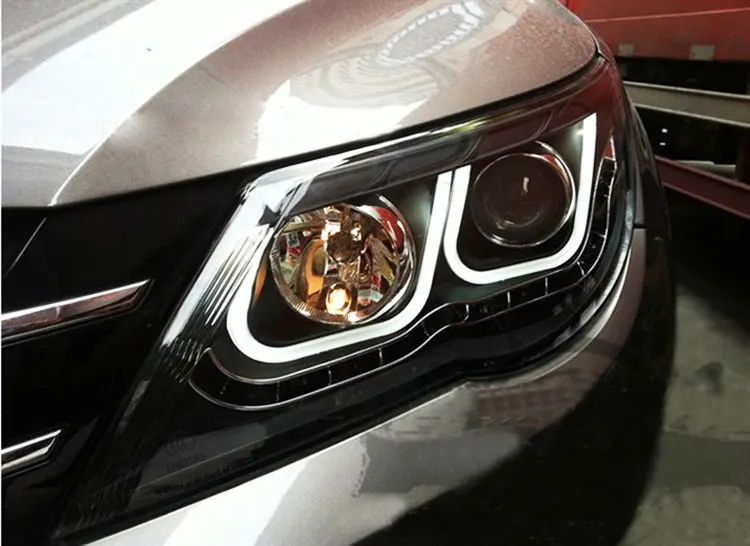 Светодиодный фонарь для Volkswagen Tiguan 2010 до 2012 года светодиодный фонарь модифицированный в сборе черный цвет
