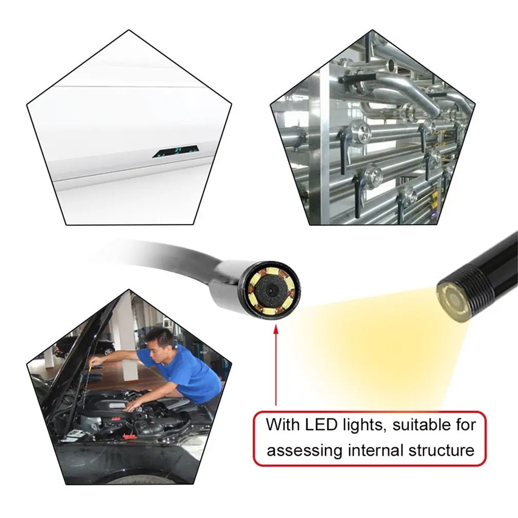 Водонепроницаемый HD 2 м 5 10 мм мини-usb эндоскоп Камера проверка фотосъемки
