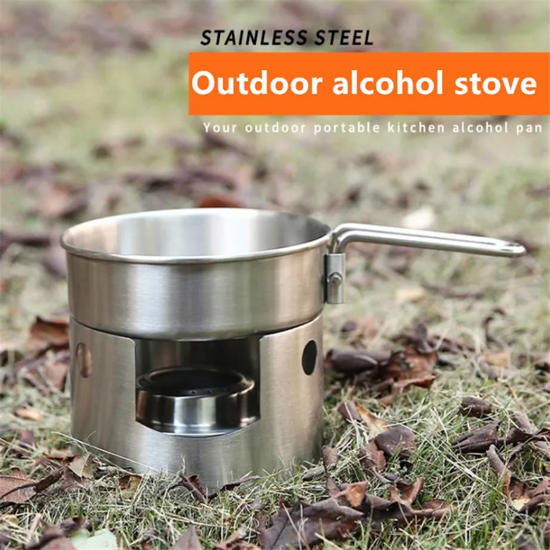 

Camping Alcohol Stove Stainless Steel Portable Ultralight for Camping Cooking Picnic Travel with Mini Alcohol Stove