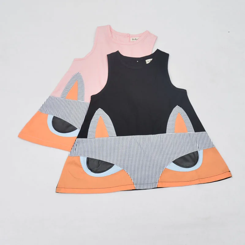 Kids Girls Dresses Cartoon Fox Baby Summer Cotton Children's Clothing Sleeveless Princess Party Clothes Girl Dress | Детская одежда