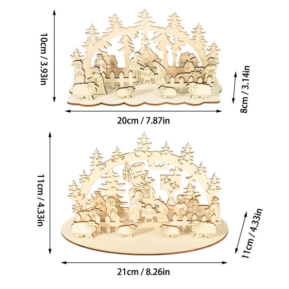 

Laser Cutting DIY Toys 3D Wooden Puzzle Toy Assembly Model Wood Craft Kits Desk Decoration Christmas Ornaments Wooden Model