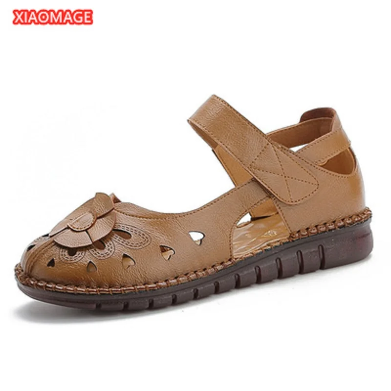 

2021 casual fashion new all-match sandals for the elderly soft-soled flat comfortable non-slip ethnic style women's shoes