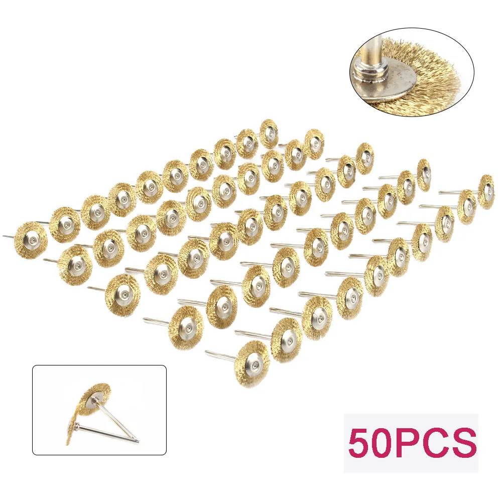 50 шт. гофрированный латунный щетки колеса провода Провод набор кистей для
