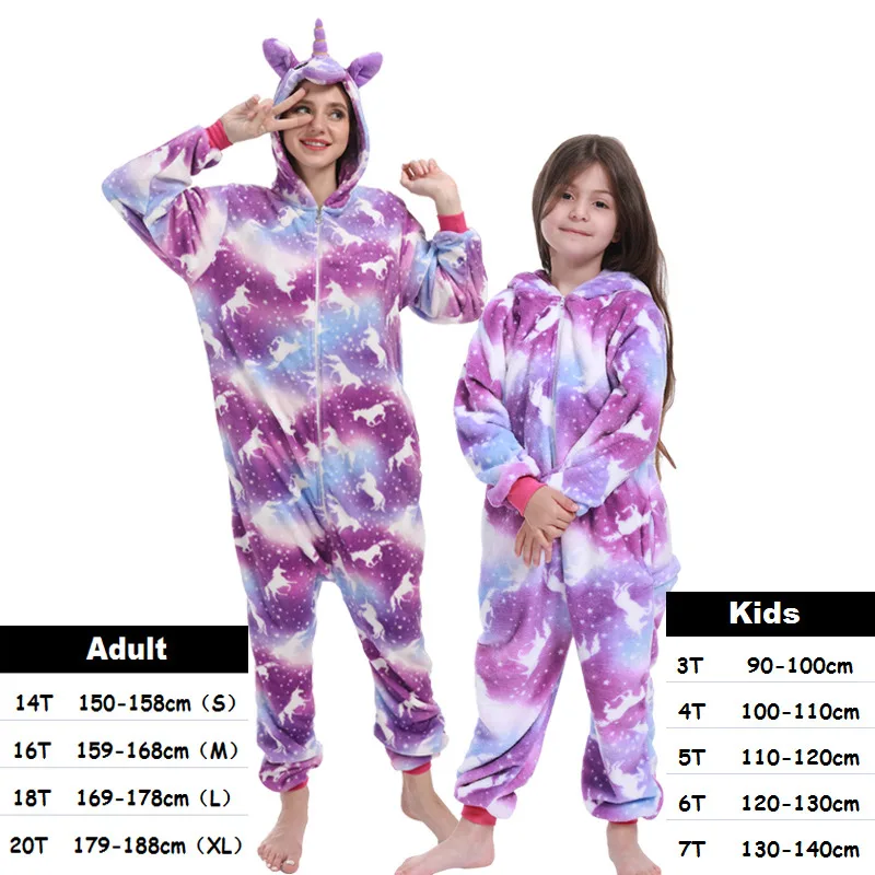 Детские пижамы с животными для взрослых, для мальчиков и девочек, кигуруми Единорог, одеяло, Слиперы, зимние аниме, комбинезоны, женские комбинезоны, Пижама Косплей, костюмы - Цвет: purple-pegasus