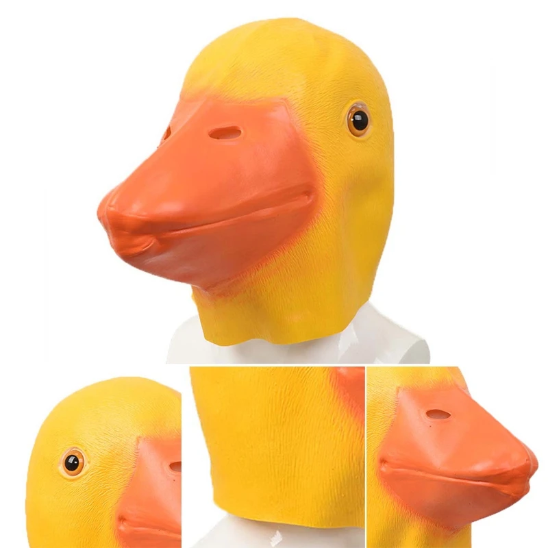 

Halloween Party Headgear Spoof Yellow Duck Latex Mask Masquerade Cosplay Face Mask Bar Stage Performance Props