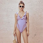 Женский слитный купальник с винтажным принтом, пляжная одежда, Лето купальный костюм с пуш-ап
