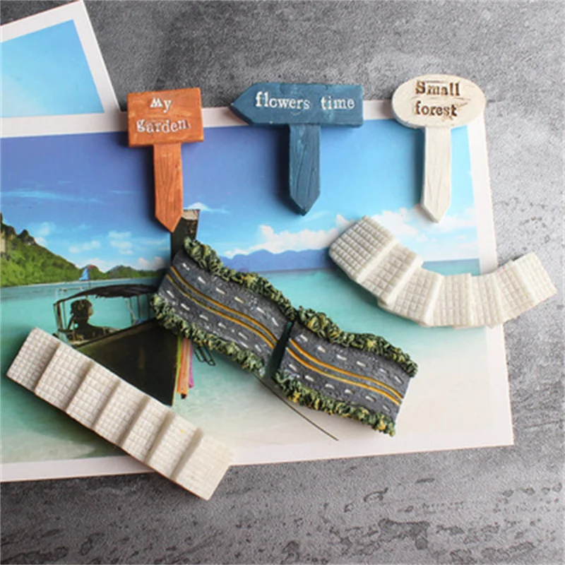 

Дорожные ступени, дорожные знаки, холодильники, белая платформа, окрашенная смола, магнитные холодильники, домашние украшения