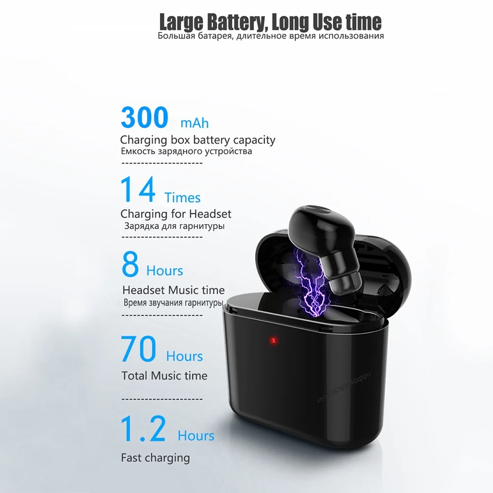 BL1 наушники-вкладыши TWS с Беспроводной Bluetooth наушники одного уха мини стерео