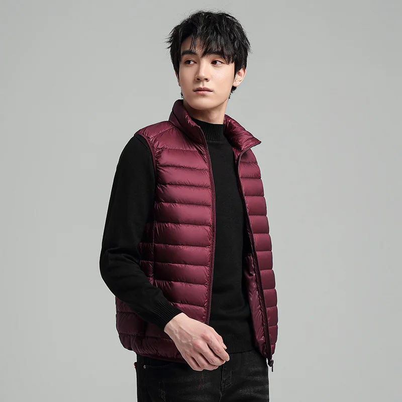 

Winter New Down Jacket Men's Vest Fashion Stand-collar Shoulder Light Down Vest Men 50 duck velvet