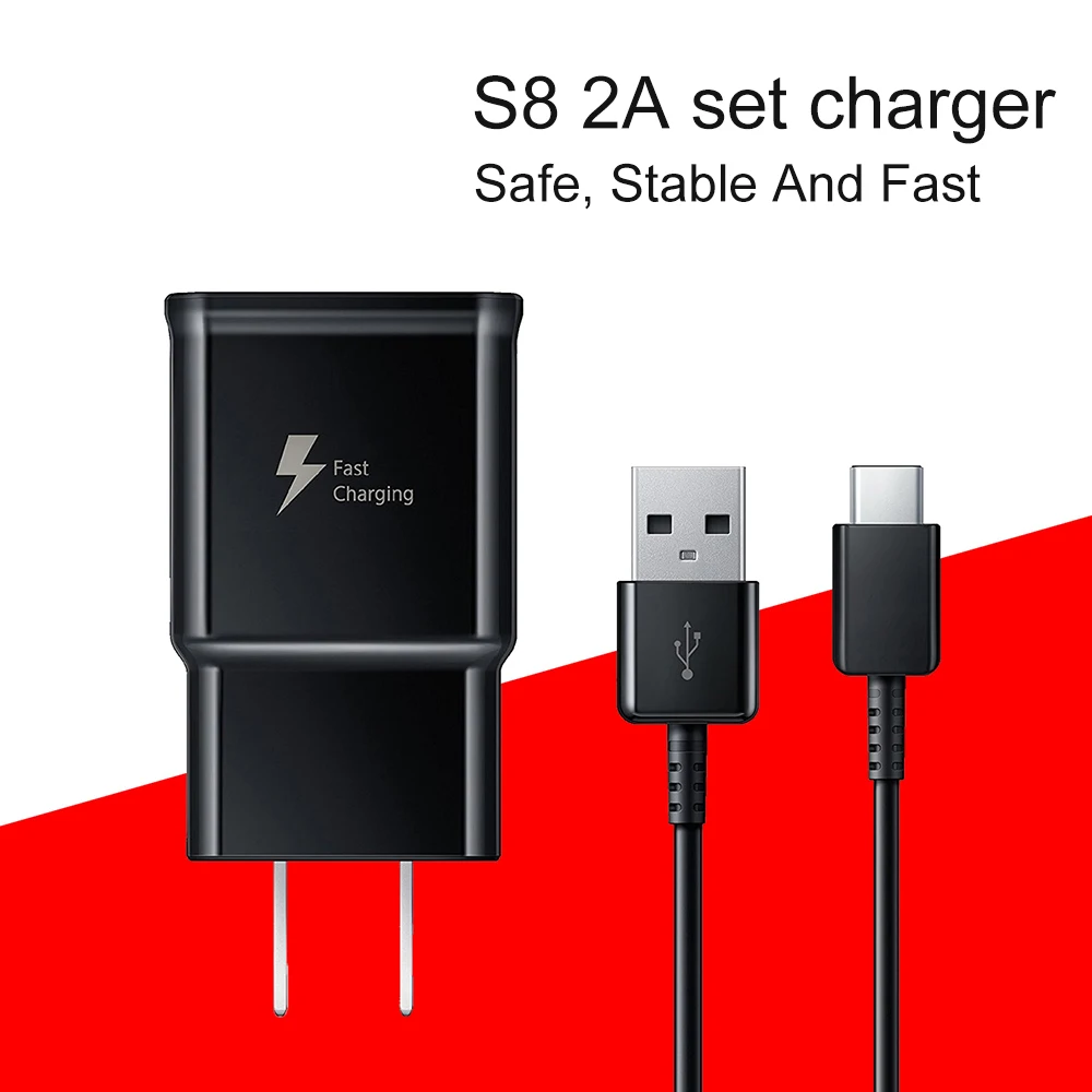 USB настенное зарядное устройство с кабелем типа C быстрое для samsung Galaxy S10 Edge S9 S8 Plus