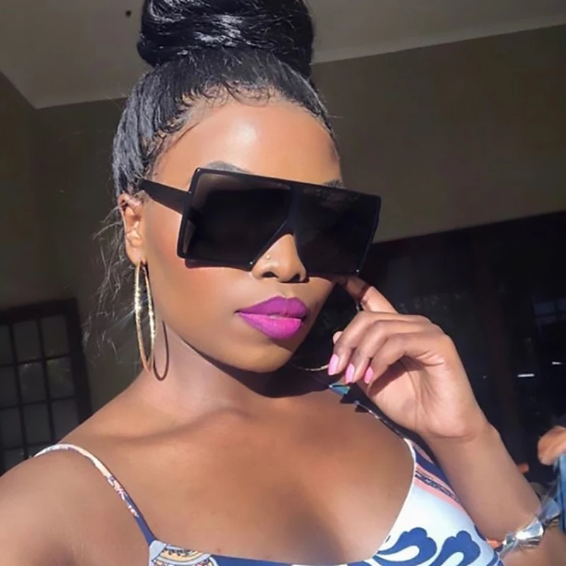 

Oversized Shades Woman Sunglasses Black Fashion Square Glasses Big Frame Sunglasses Vintage Retro Glasses Unisex oculos feminino