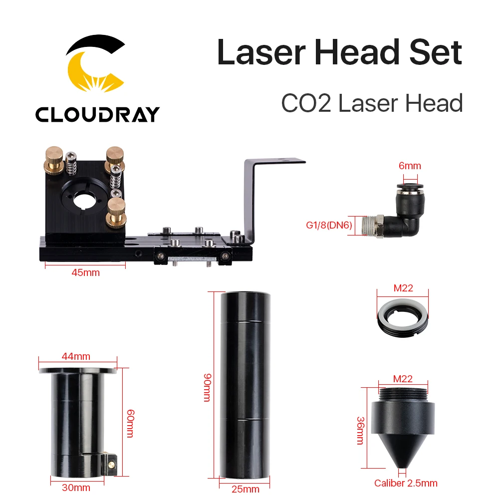 Новая лазерная головка Cloudray серии CO2 E с объективом D20mm FL50.8 & 63 5 101 6 зеркало 25 мм для