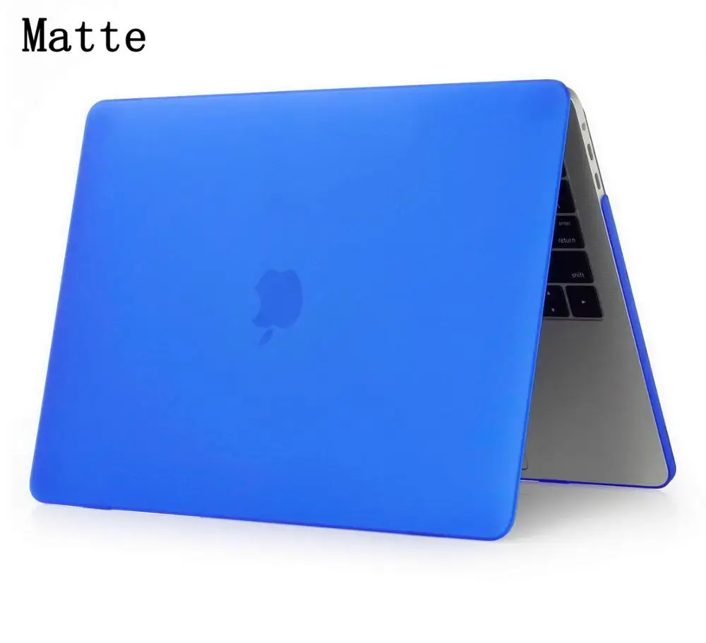 Чехол для ноутбука Apple MacBook Air Pro retina 11,6 12 13,3 15,4 дюймов для New Air Pro 13 A1466 A1932 A1989 A2159 с сенсорной панелью ID - Цвет: Matte  Dark blue