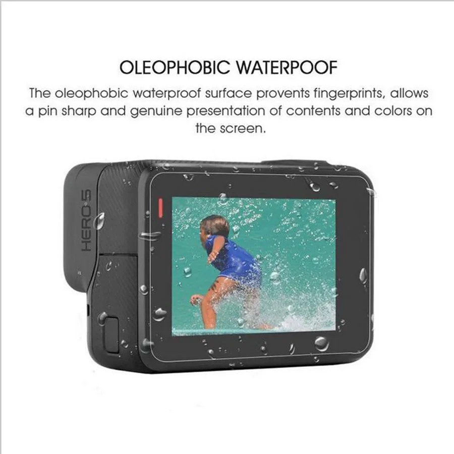 CHENCE Tempered Glass For GoPro Hero6 Hero5 Action Video Camera Lens LCD Display Screen Protector Accessories +Lens Cover VP709C |