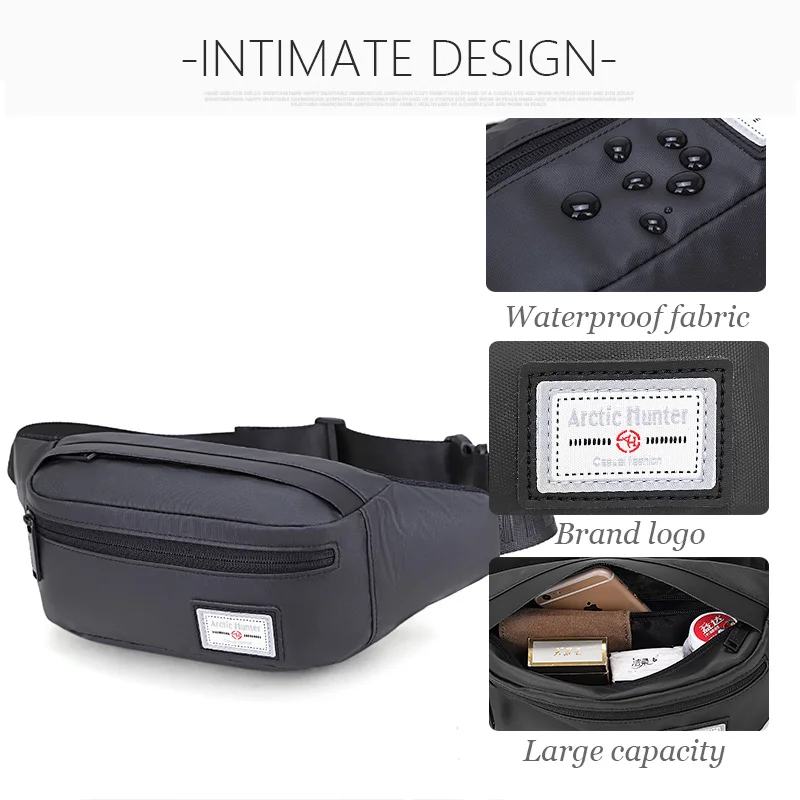 ARCTIC HUNTER мужская повседневная спортивная поясная сумка для коротких поездок