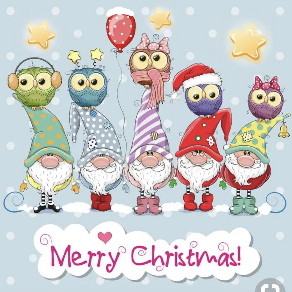10x8 рождественские прозрачные штампы с изображением пяти гномов совы силиконовые