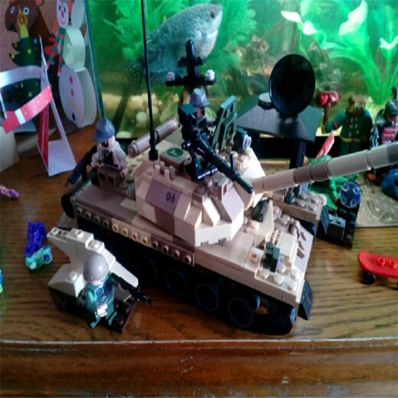 GUDI 600019 военные T-62 Танк Строительные блоки Кирпич совместимый Technic Playmobil игрушки для детей