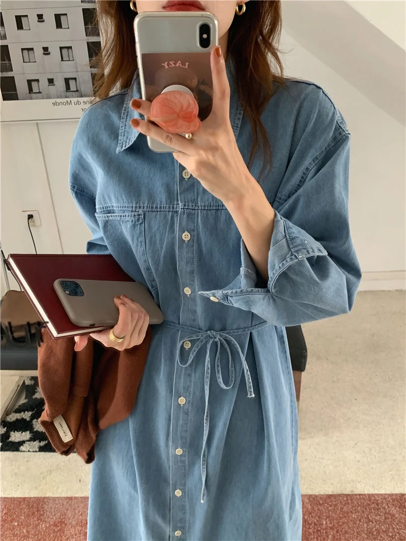 

Real Shot Cost-Effective Korean Style Loose Lace-up Bright Line Long Sleeve