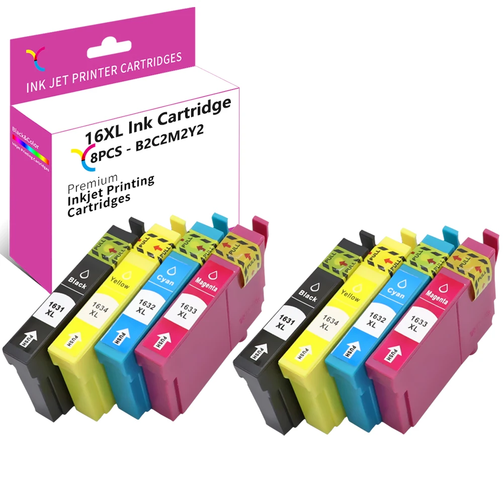 

YC Compatible for Epson 16 XL T1631 T1632 T1633 T1634 for WF-2630 WF-2510 WF-2530 WF-2650 WF-2760DWF WF-2010W WF-2540WF WF-2520
