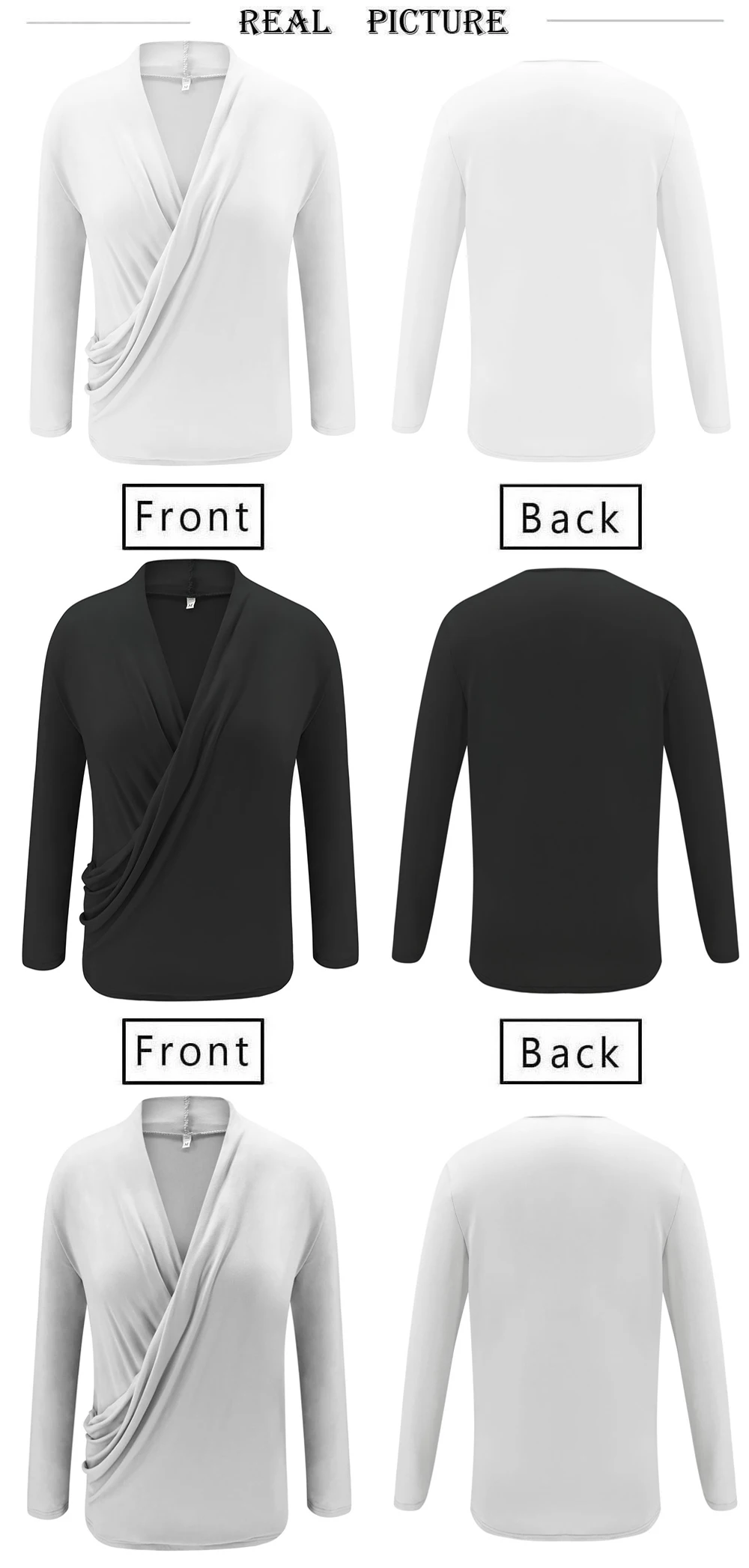 

Women Sexy Casual Loose Deep V Neck Long Sleeve Pleated Wrap Top Shirt Tunic Autumn Warm Winter Blouse Female Blusas Hot