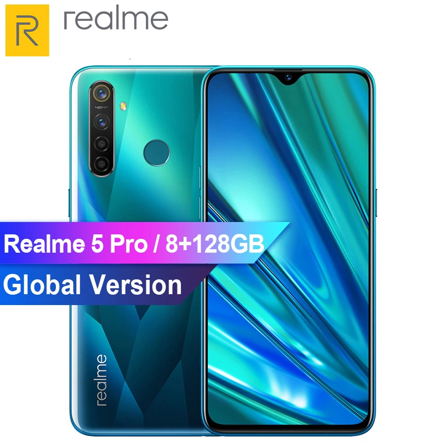 Глобальная версия Realme 5 Pro 6 3 &quotСмартфон Android 9 0 Snapdragon 712A IE мобильный телефон 8 Гб 128