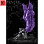 Картина-мозаика 5D Девушка-ангел, квадратная, круглая, для вышивки стразами, украшение для дома