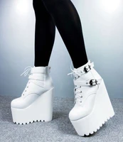 2020 autumnwinter new 16cm sloping heel female boot height super cool ankle boot martin boot ankle boot tide skid proof