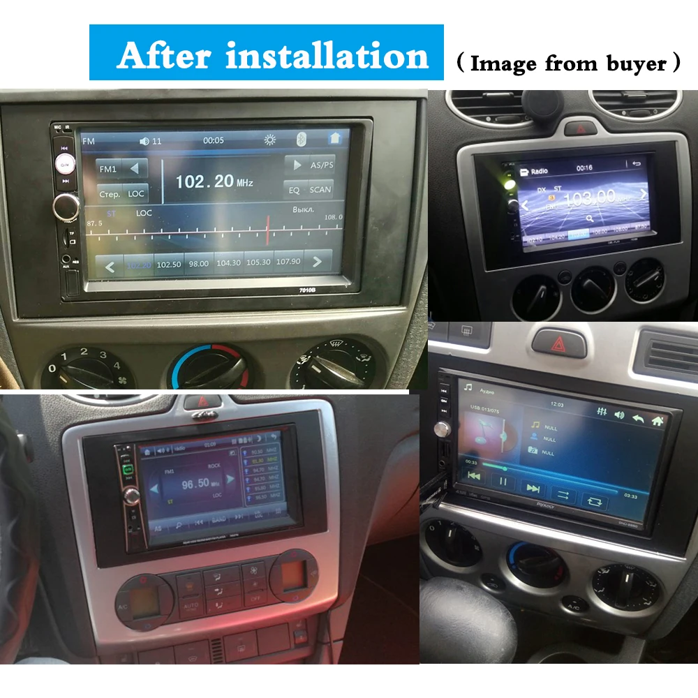Двойная Din стерео панель для Ford Focus II C-Max S-Max Fusion Transit Fiesta III Dash Mount наборы фасций Установка отделка Ремонт рамы