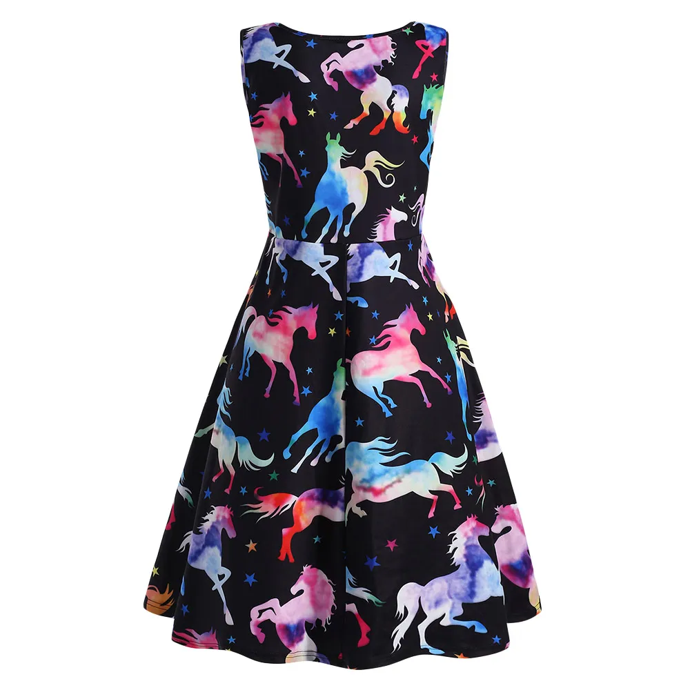 ROSEGAL 5XL Large Size Women Ombre Horse Print Dress Summer Cute Big A-Line Tank Evening Party Sexy Top Female | Женская одежда