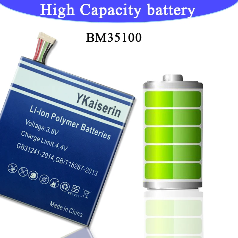 Перезаряжаемый аккумулятор большой емкости ykaisin BM35100 для HTC One X Plus + S728e / S720E G23 Endeavor