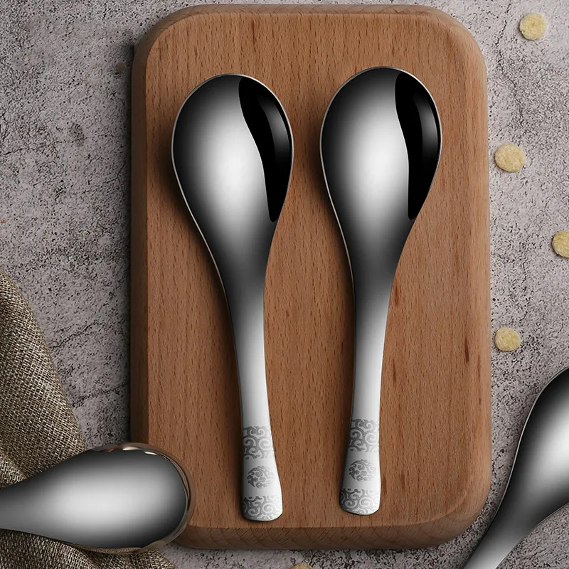 304 Нержавеющая сталь суповая ложка углубление утолщаются большой Ёмкость